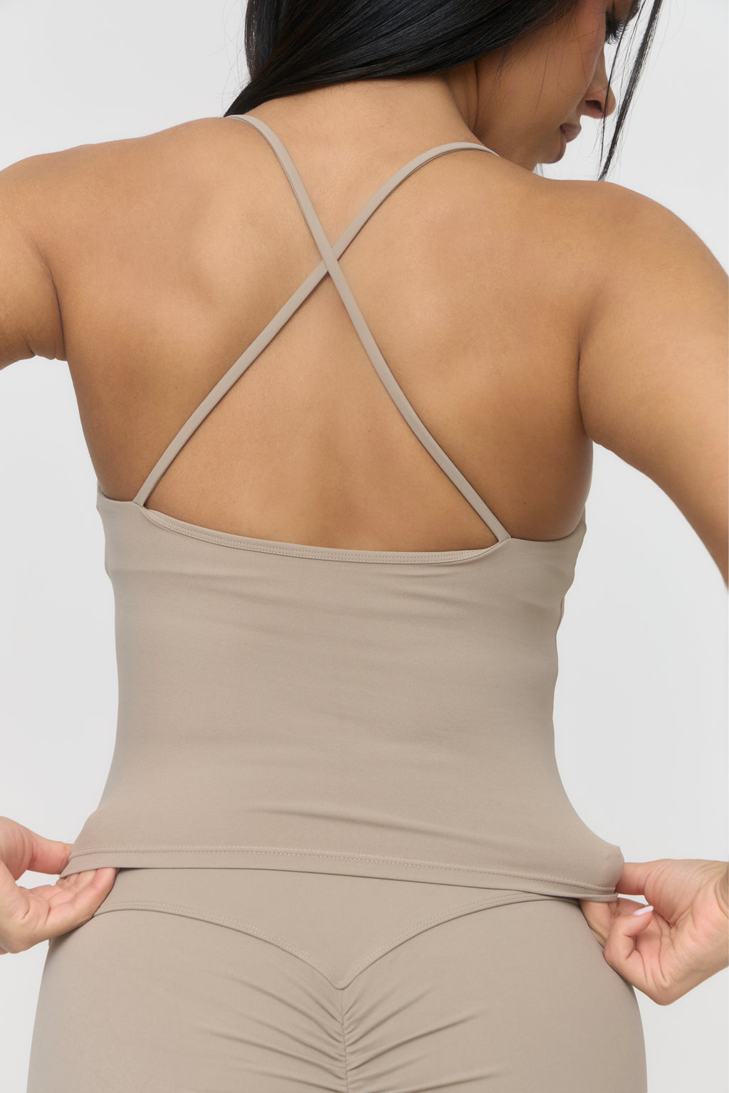 Stone Cross-Back Sculpt Top